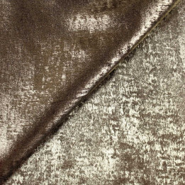 Coupon Tissu Lamé Crinkle Taupe Doré | Moline