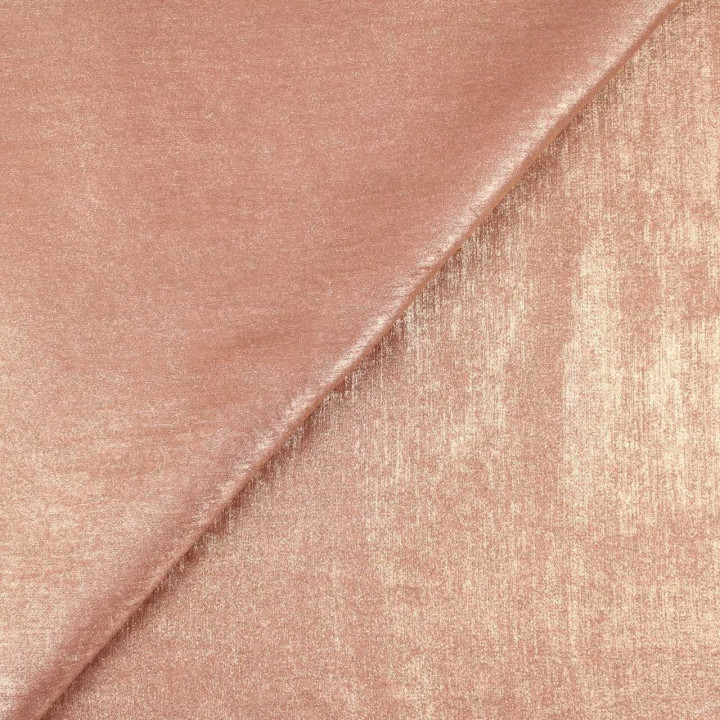 Coupon Tissu Lamé Uni Vieux Rose Saumon