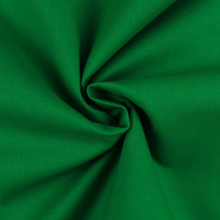 Tissu Coton Uni Vert Foncé - Haute Qualité
