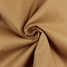 Tissu Popeline de Coton Uni Beige Foncé