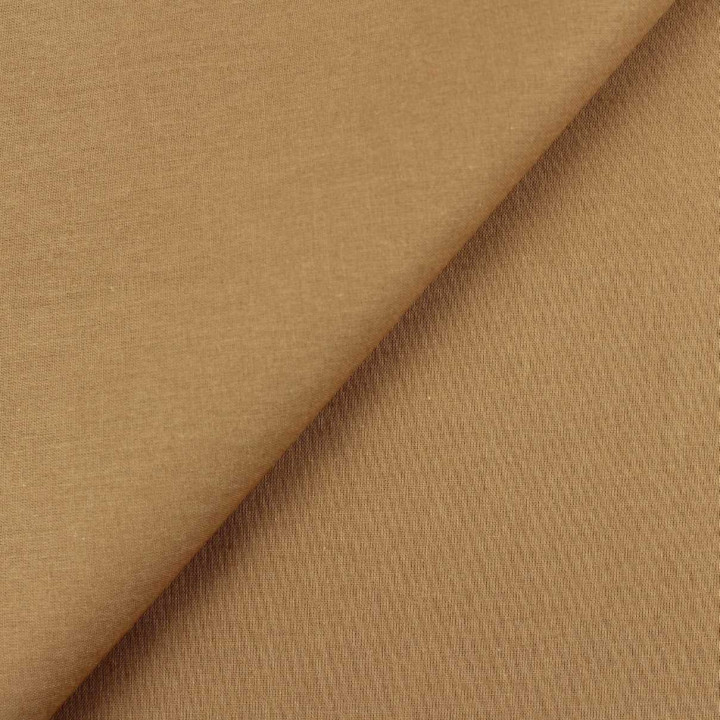Tissu Popeline de Coton Uni Beige Foncé