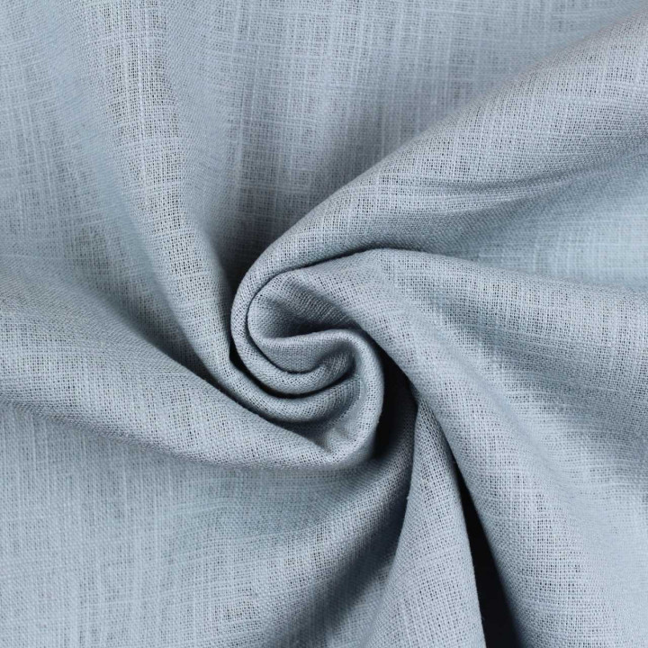 Tissu Coupon Lin Uni Gris-Bleu