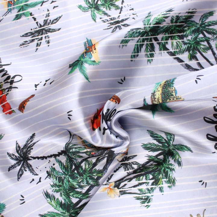 Tissu Coupon Polyester Tropical Aloha