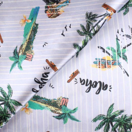 Tissu Coupon Polyester Tropical Aloha | Moline