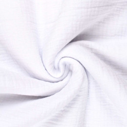 Tissu Coupon Double Gaze Uni Blanc