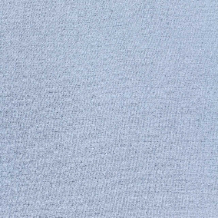 Tissu Coupon Double Gaze Uni Bleu Gris Pastel