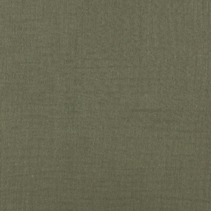 Tissu Coupon Double Gaze Uni Kaki Taupe