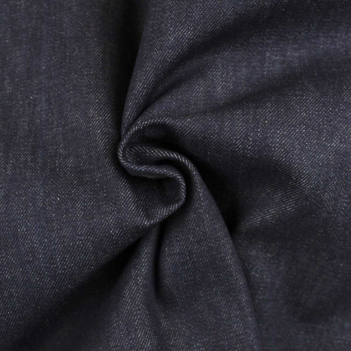 Tissu Coupon Jean Uni Bleu Indigo Foncé