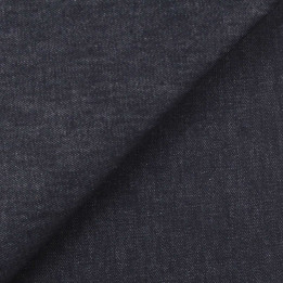 Tissu Coupon Jean Uni Bleu Indigo Foncé | Moline