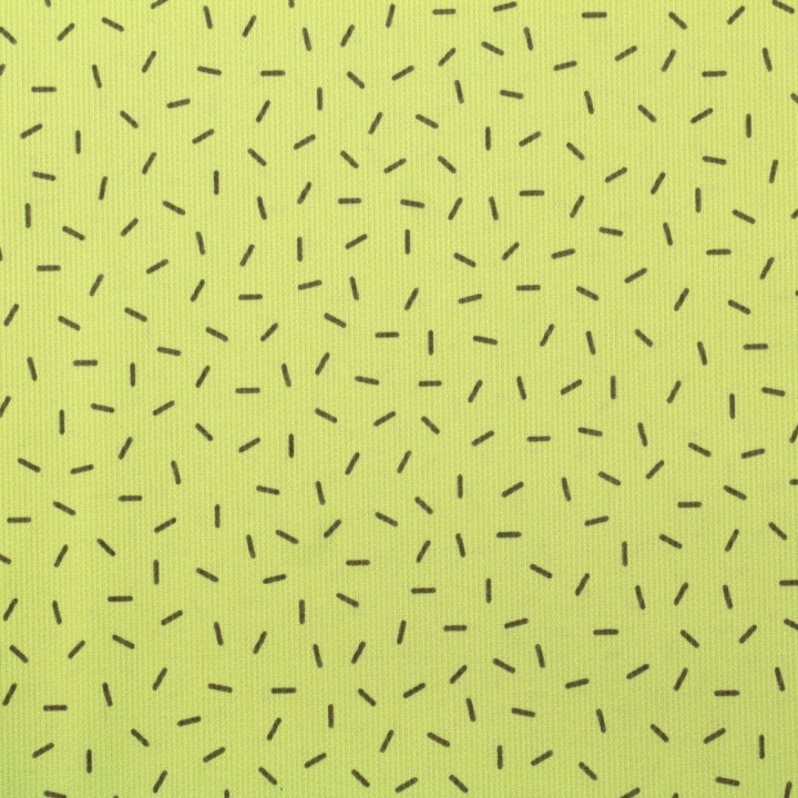 Tissu coton vert milleraie imprimé confettis taupe – Graphique et élégant