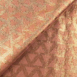 Tissu satin rose foncé brillant à imprimé géométrique élégant | Moline