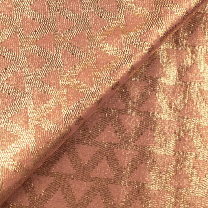 Tissu satin rose foncé brillant à imprimé géométrique élégant