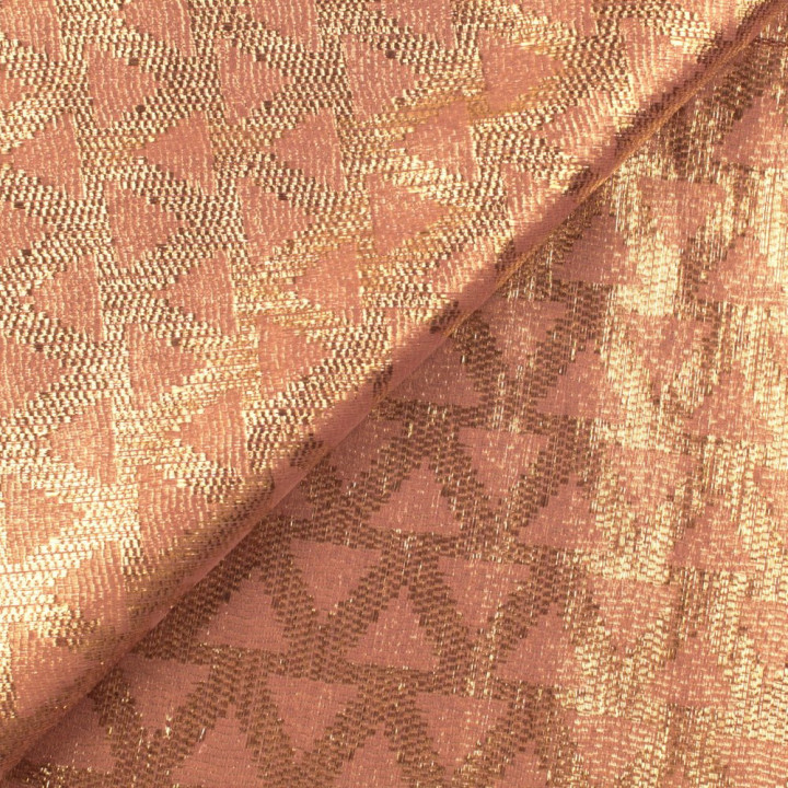 Tissu satin rose foncé brillant à imprimé géométrique élégant