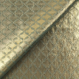 Tissu satin bleu foncé brillant à imprimé géométrique élégant | Moline