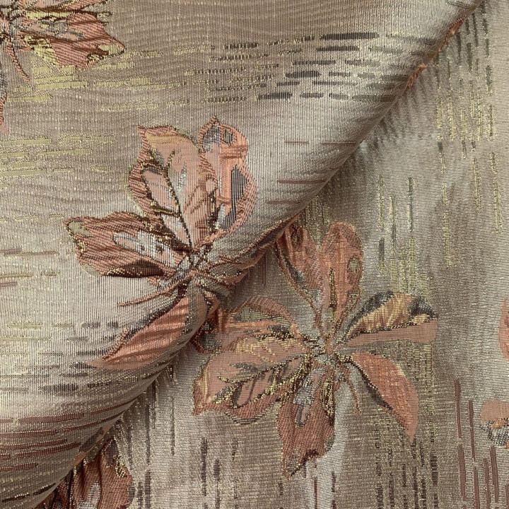 Tissu Brocart Doré à Motif Floral - Élégance et Raffinement pour Vos Créations