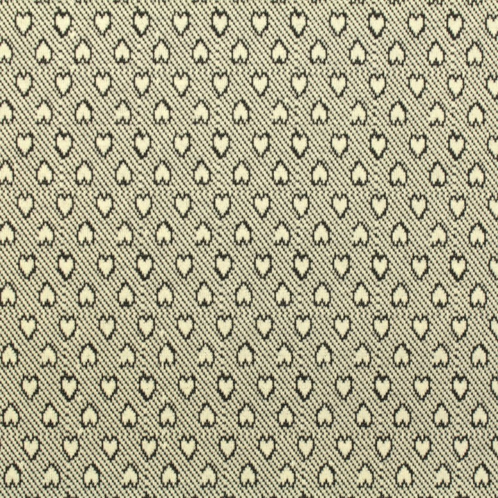 Tissu jersey blanc imprimé cœur géométrique