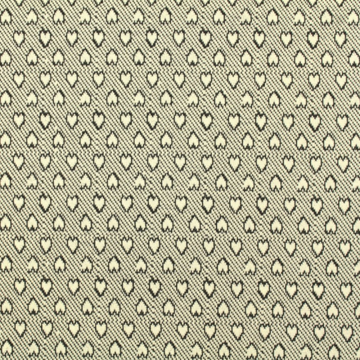 Tissu jersey blanc imprimé cœur géométrique