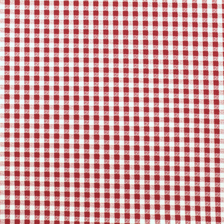 Tissu vichy à petits carreaux rouge et blanc