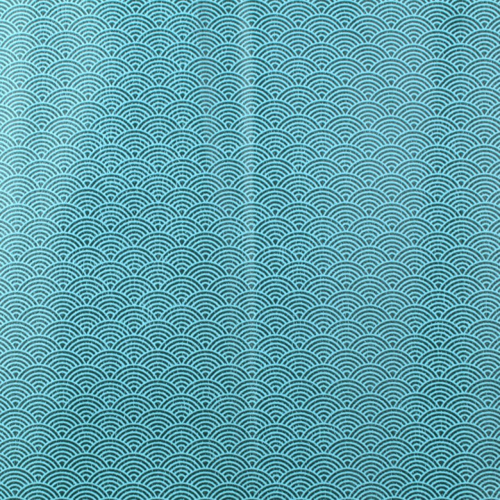 Simili cuir de couleur bleu claire imprimé géométrique japonais