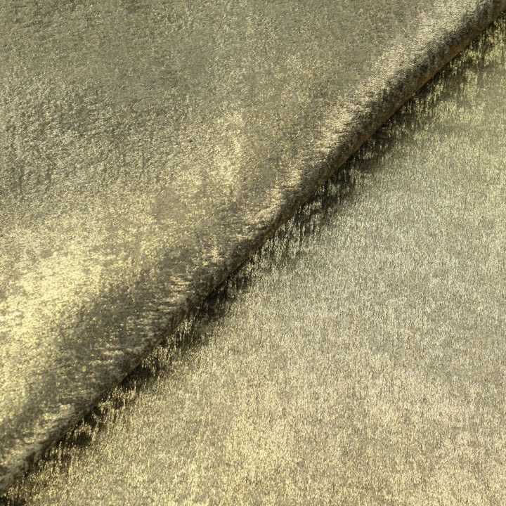 Tissu Lamé Gris Clair Crêpe Irisé Doré - Haute Qualité