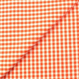 Tissu vichy à petits carreaux orange et blanc : une matière | Moline