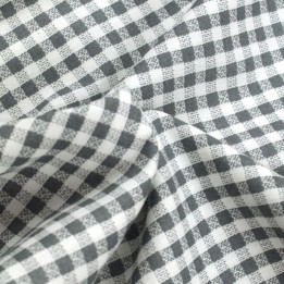 Tissu Vichy à Carreaux Moyens – Gris et Blanc Classique