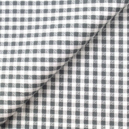 Tissu Vichy à Carreaux Moyens – Gris et Blanc Classique | Moline