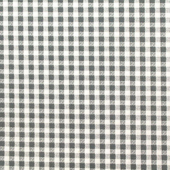 Tissu Vichy à Carreaux Moyens – Gris et Blanc Classique