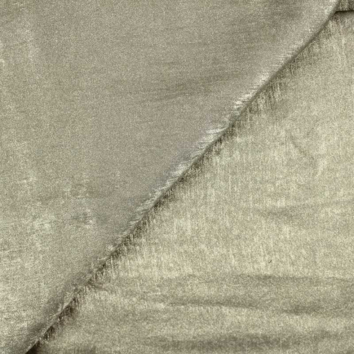 Coupon Tissu Lamé Uni Taupe Kaki