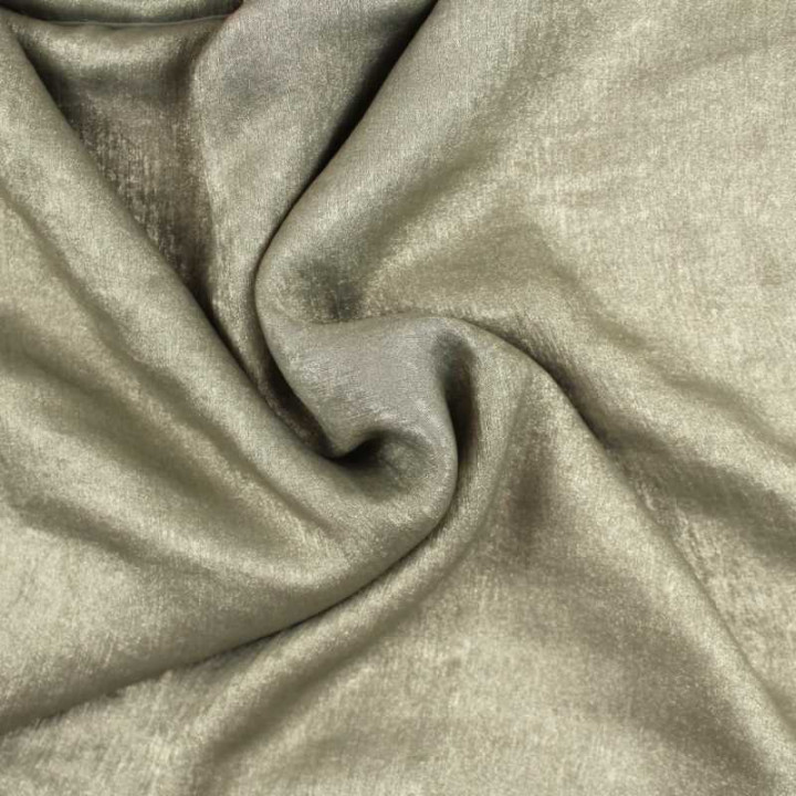 Coupon Tissu Lamé Uni Taupe Kaki