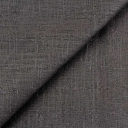 Coupon Tissu Lin Uni Gris Anthracite