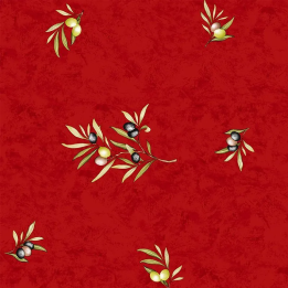 Tissu LE CLOS DES OLIVIERS A.O.ROUGE-CRET.100%COTON