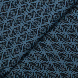 Tissu en coton bleu roi à motifs géométriques bleu marine - Élégant et moderne