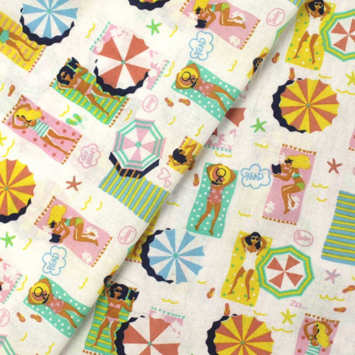 Tissu en coton bleu roi à motifs géométriques bleu marine - Élégant et moderne