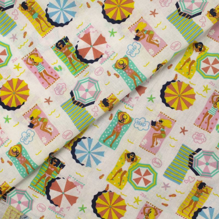 Tissu en coton bleu roi à motifs géométriques bleu marine - Élégant et moderne