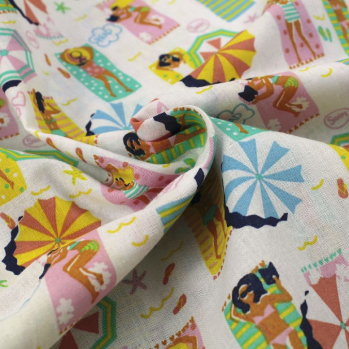 Tissu en coton noir à motifs fleuris rouges et blancs - Élégant et raffiné