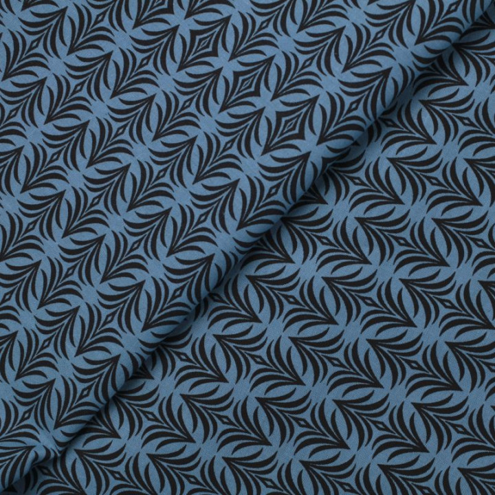 Tissu en coton noir à motifs fleuris rouges et blancs - Élégant et raffiné
