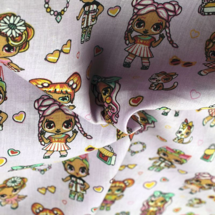 Tissu en coton orange à motifs petites fleurs blanches - Idéal pour créations estivales