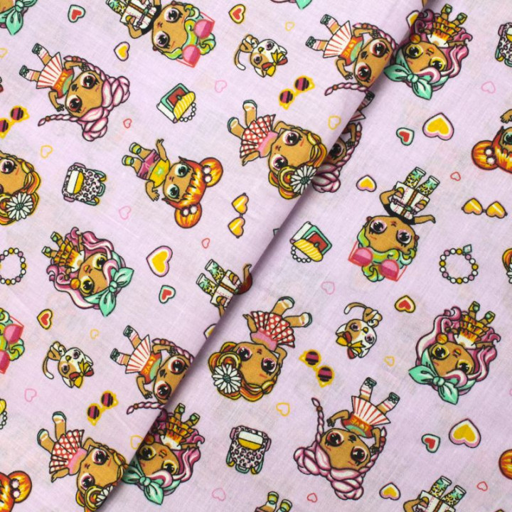 Tissu en coton orange à motifs petites fleurs blanches - Idéal pour créations estivales