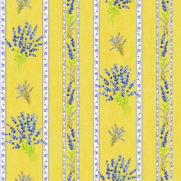 Tissu VALENSOLE RAYURES JAUNE-CRETONNE 100%COTON
