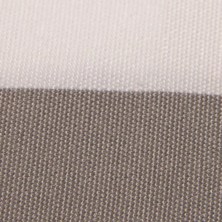 Tissu PLAYA RAYURES 5/5 BLANC / GRIS 43 CM