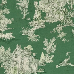 Tissu PASTORALE - VERT BACHETTE 100%COTON