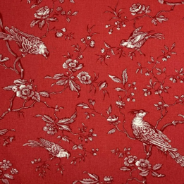 Tissu MESANGE - CORAIL BACHETTE 100%COTON