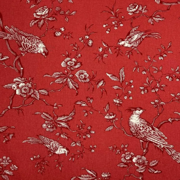 Tissu MESANGE - CORAIL BACHETTE 100%COTON