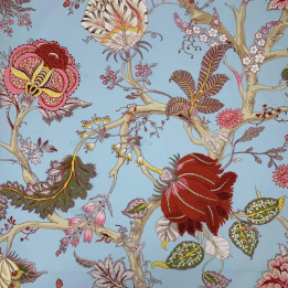 Tissu DARJEELING BACHETTE 100% COTON bleu