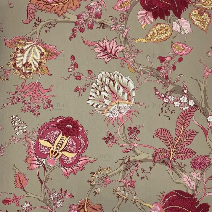Tissu DARJEELING BACHETTE 100% COTON imprimé rose
