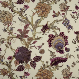 Tissu CEYLAN - AUBERGINE BACHETTE 100% COTON