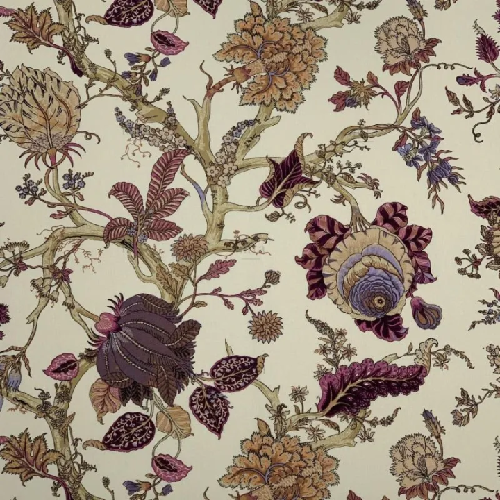 Tissu CEYLAN - AUBERGINE BACHETTE 100% COTON