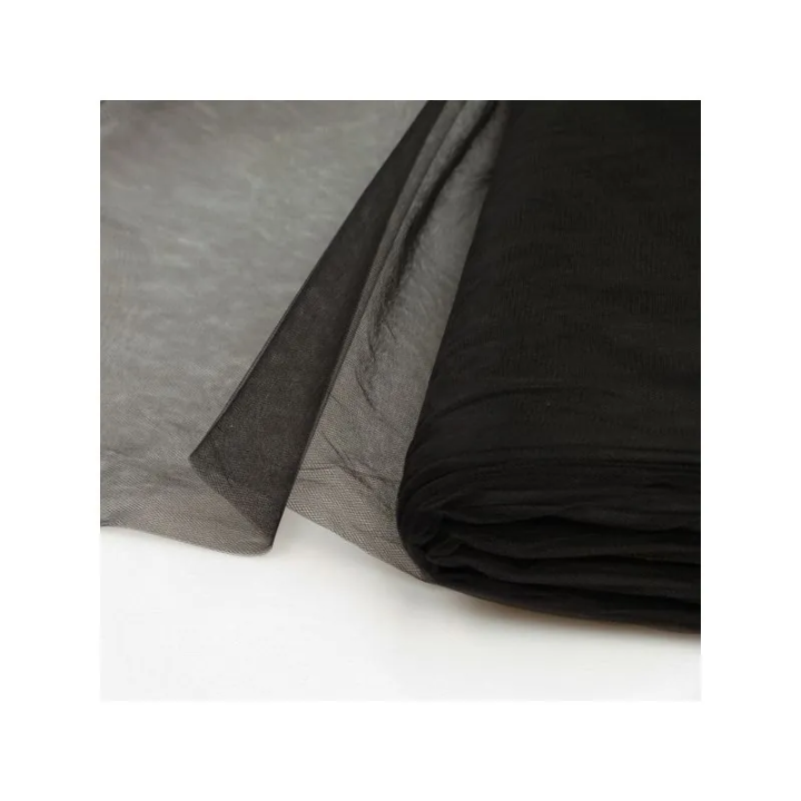 Tissu Tulle uni de couleur noir